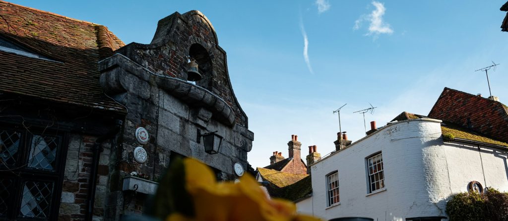 an old town crier bell in a rustic village